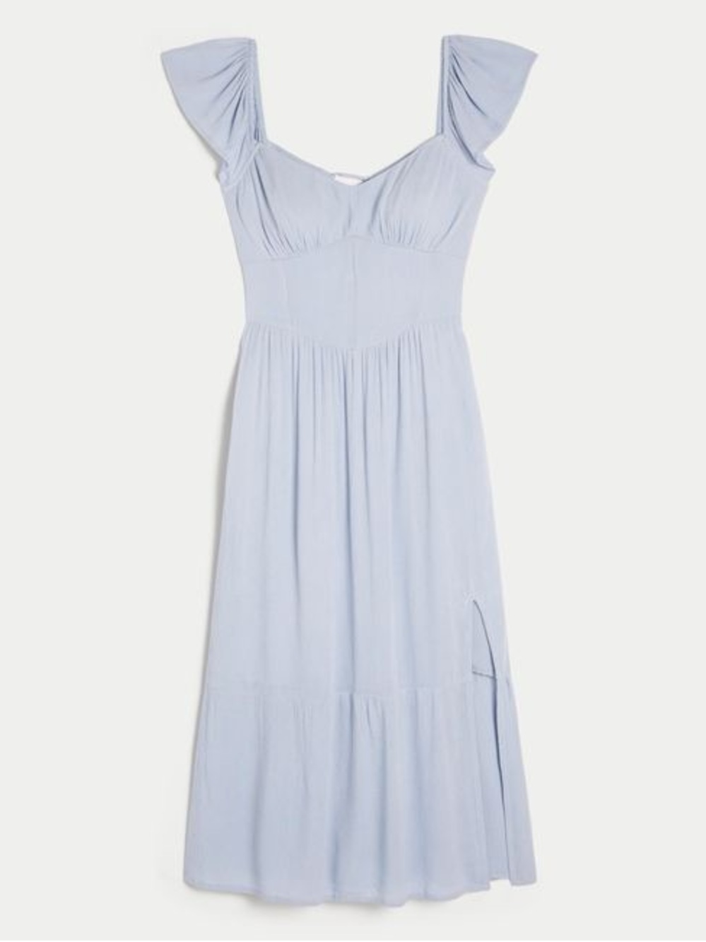 Hollister Light Blue Flutter-Sleeve Maxi Dress